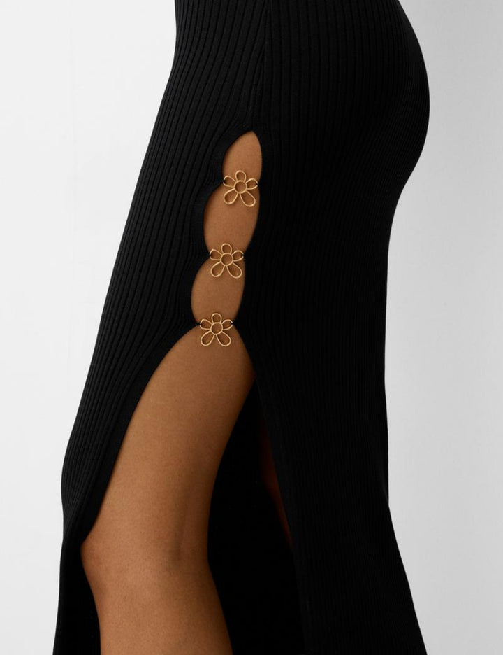 Bershka fekete midi ruha