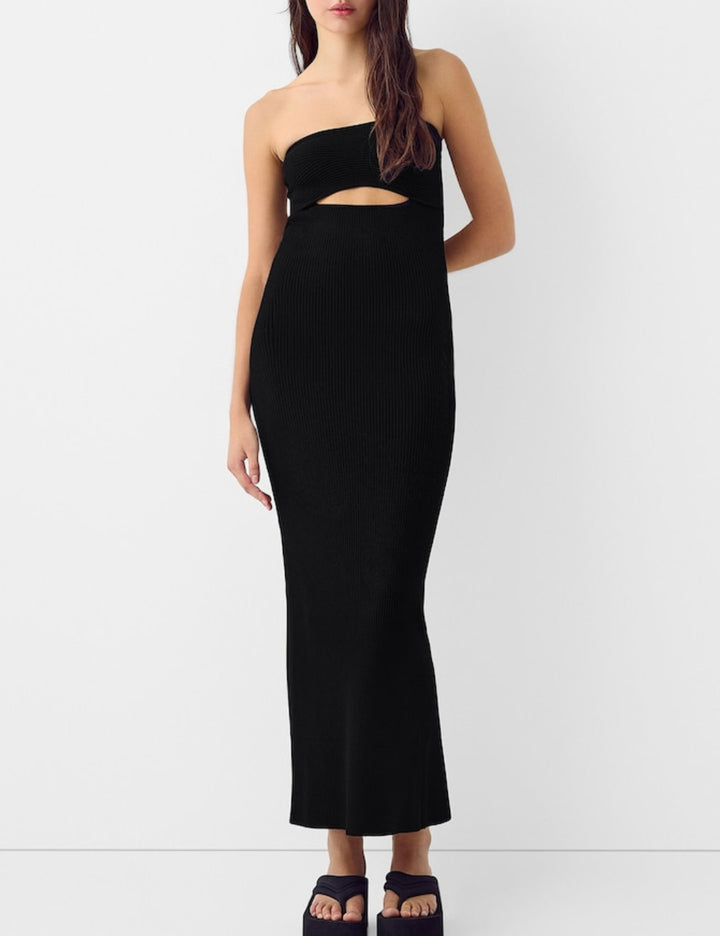 Bershka fekete midiruha