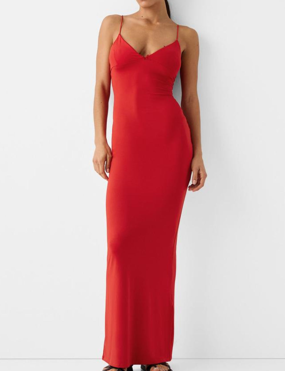 Bershka midi ruha, piros