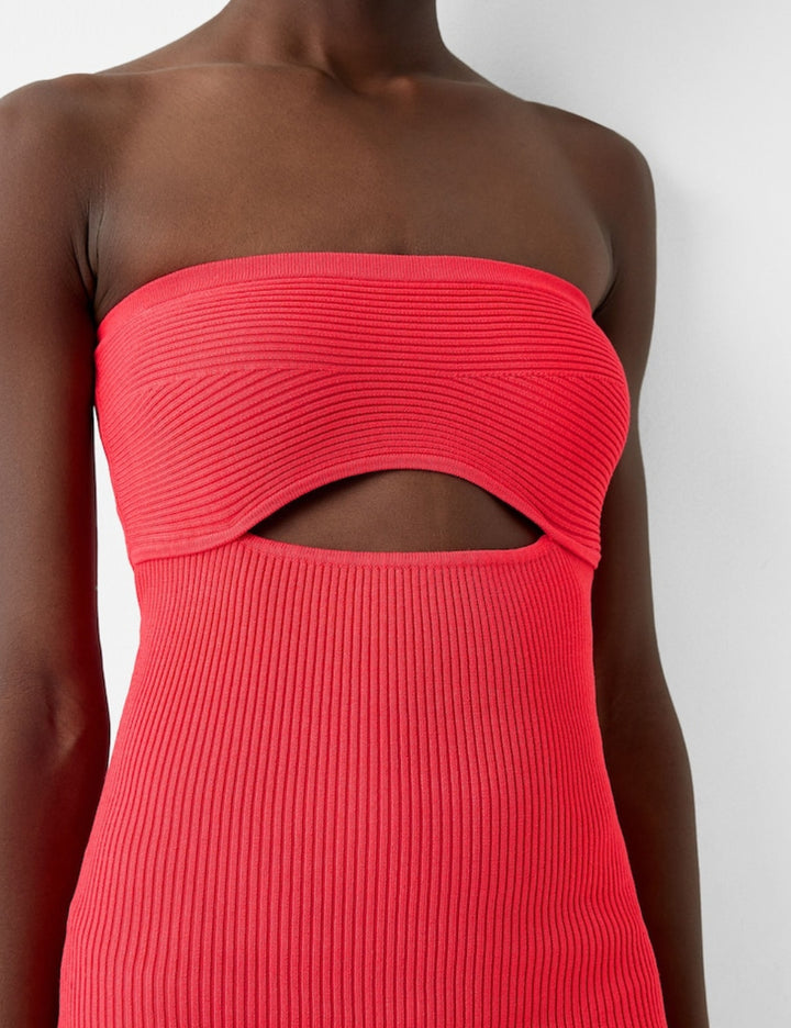 Bershka midi ruha, rózsaszín