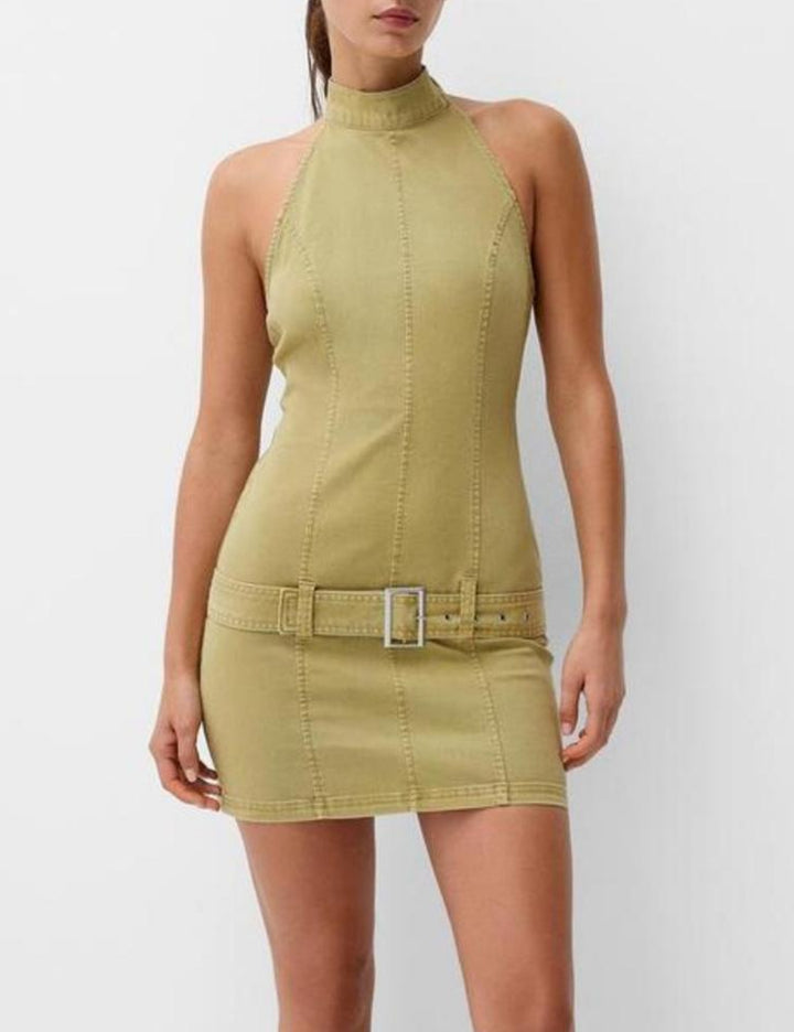 Bershka midi ruha, zöld