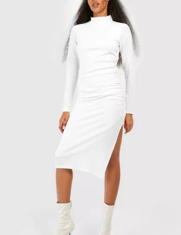 Boohoo midi ruha, fehér