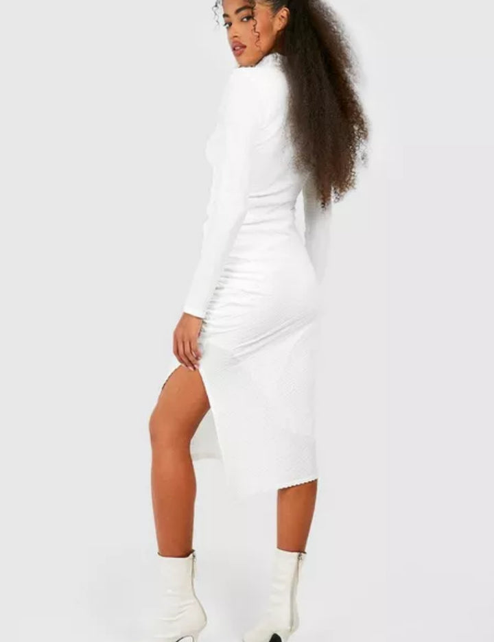 Boohoo midi ruha, fehér