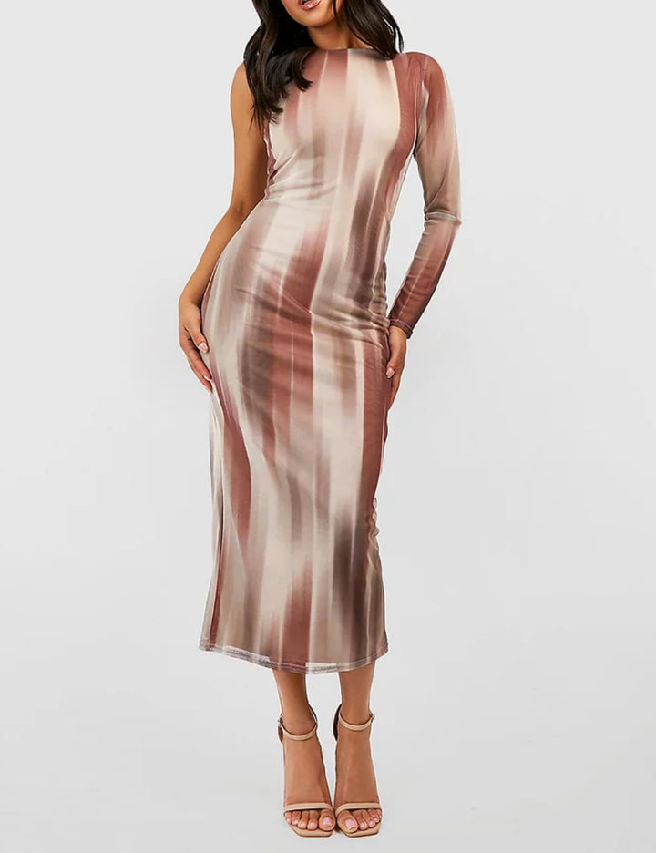 Boohoo bézs midi ruha