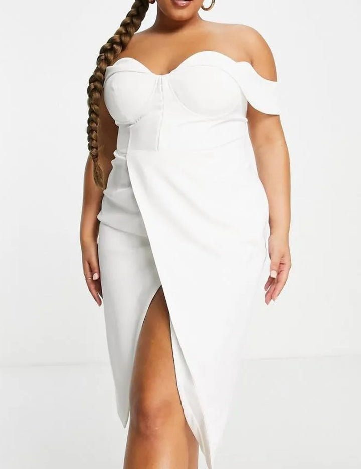 Rochie midi Lavish Alice, alb