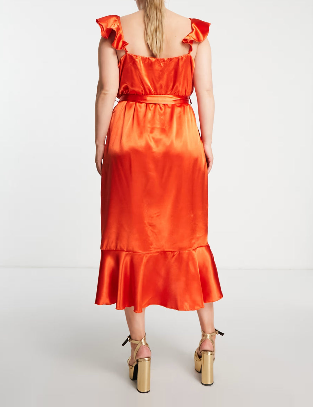Rochie midi Little Mistress, portocaliu
