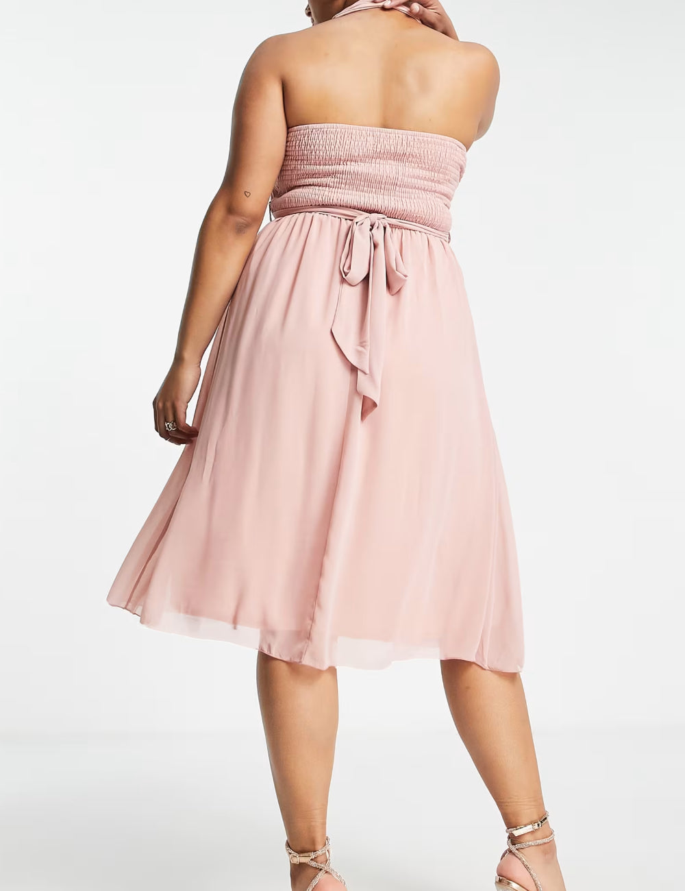 Rochie midi Little Mistress, roz
