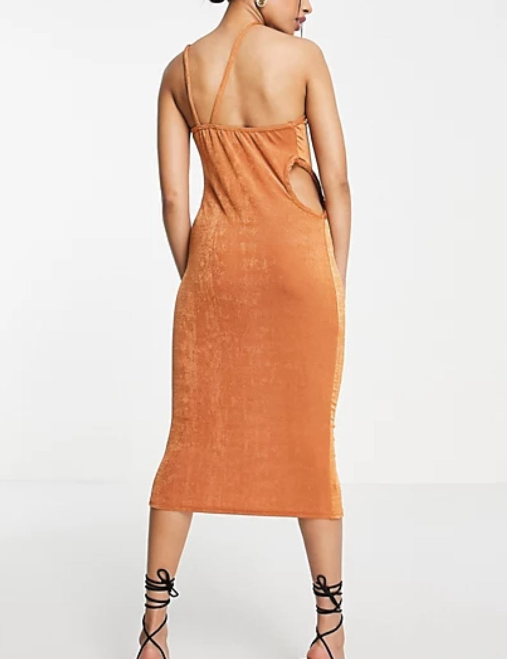 Missguided Midi Dress in brick red