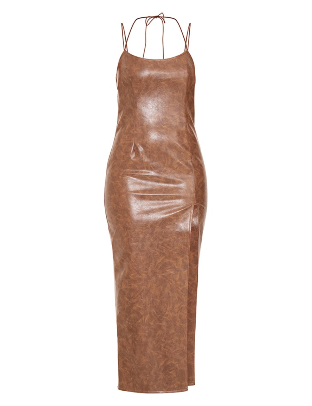PRETTYLITTLETHING midi ruha, barna