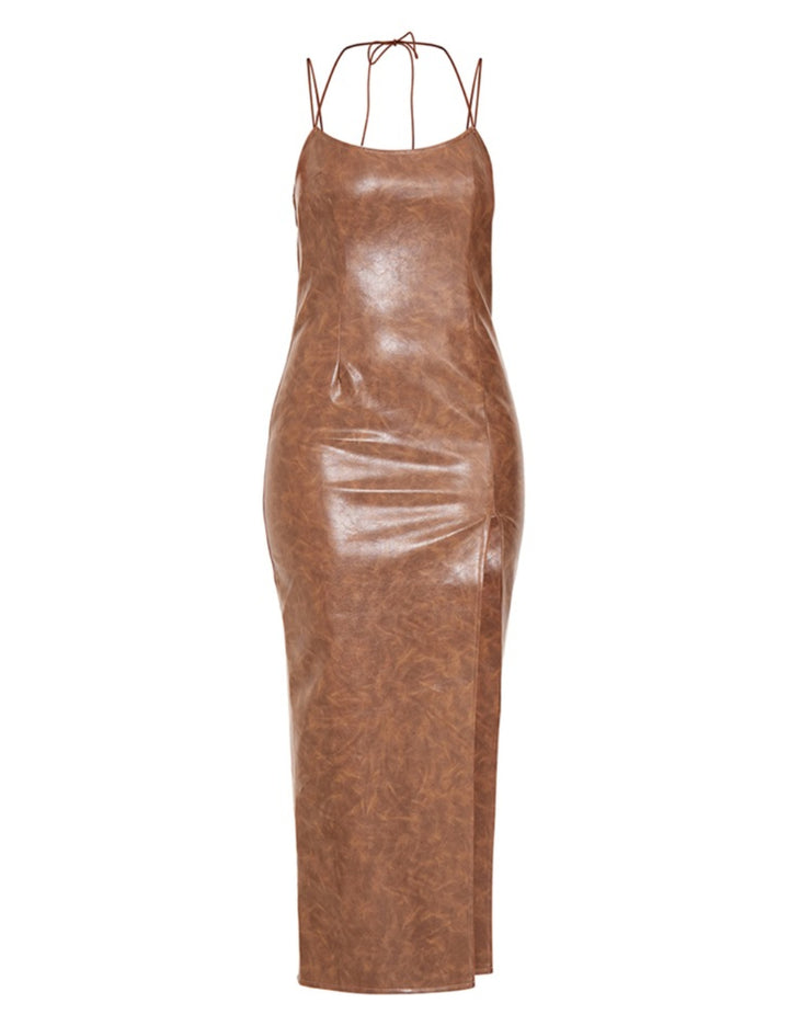 PRETTYLITTLETHING midi ruha, barna