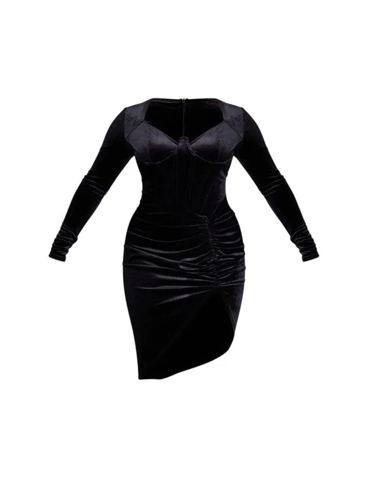 PRETTYLITTLETHING fekete midiruha
