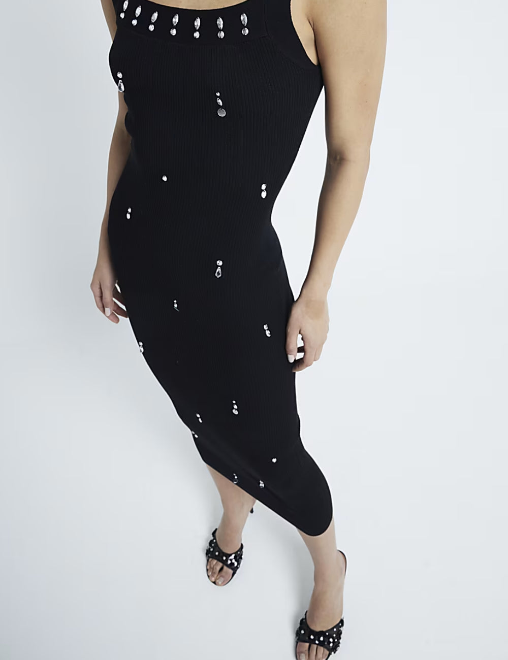 River Island midi ruha, fekete