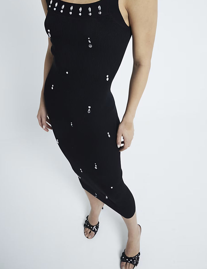 River Island midi ruha, fekete