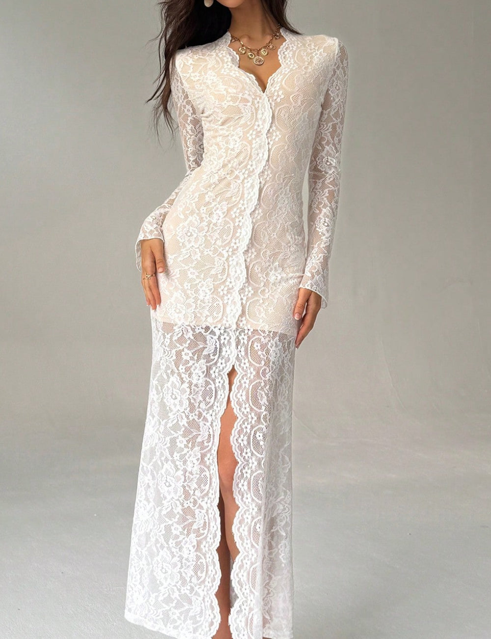 Rochie midi Shein, alb