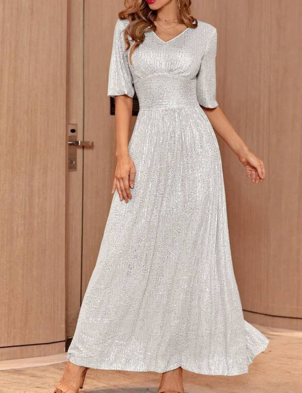 Shein midi ruha, fehér