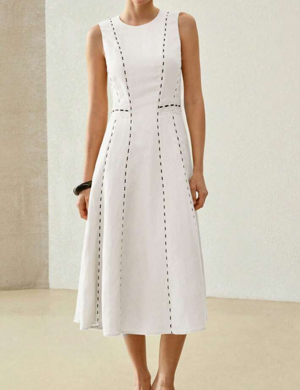 Rochie midi Shein MOTF, alb