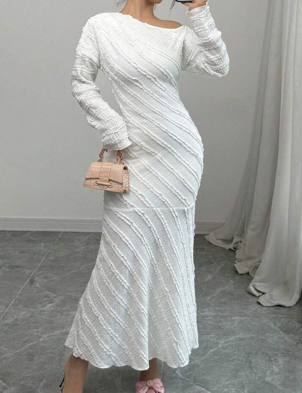 Rochie midi Shein, alb