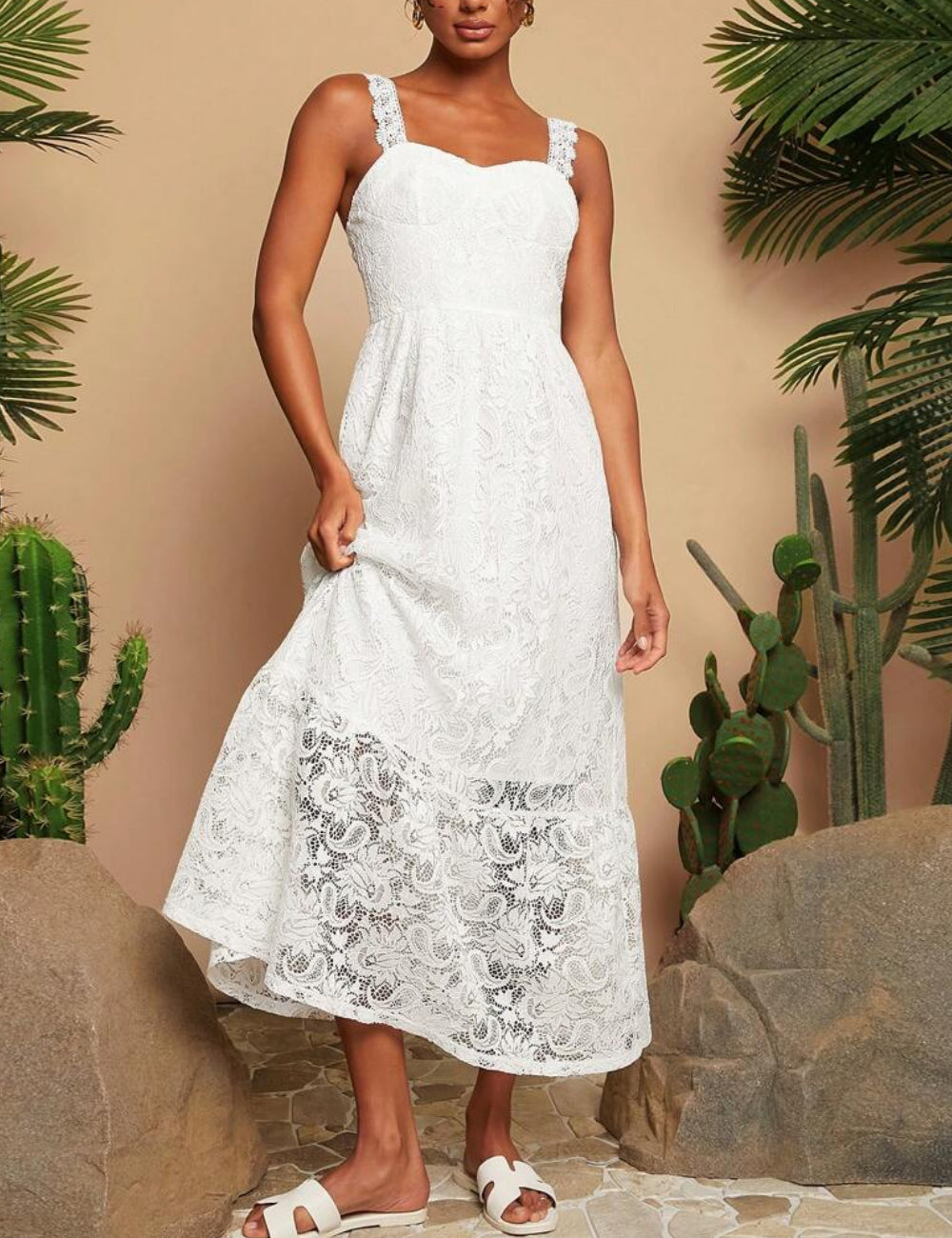 Rochie midi Shein, alb