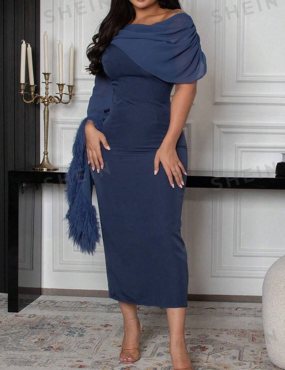 Rochie midi Shein, albastru