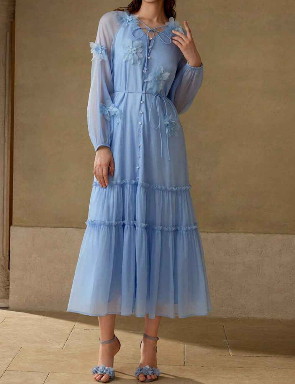 Rochie midi Shein MOTF, albastru