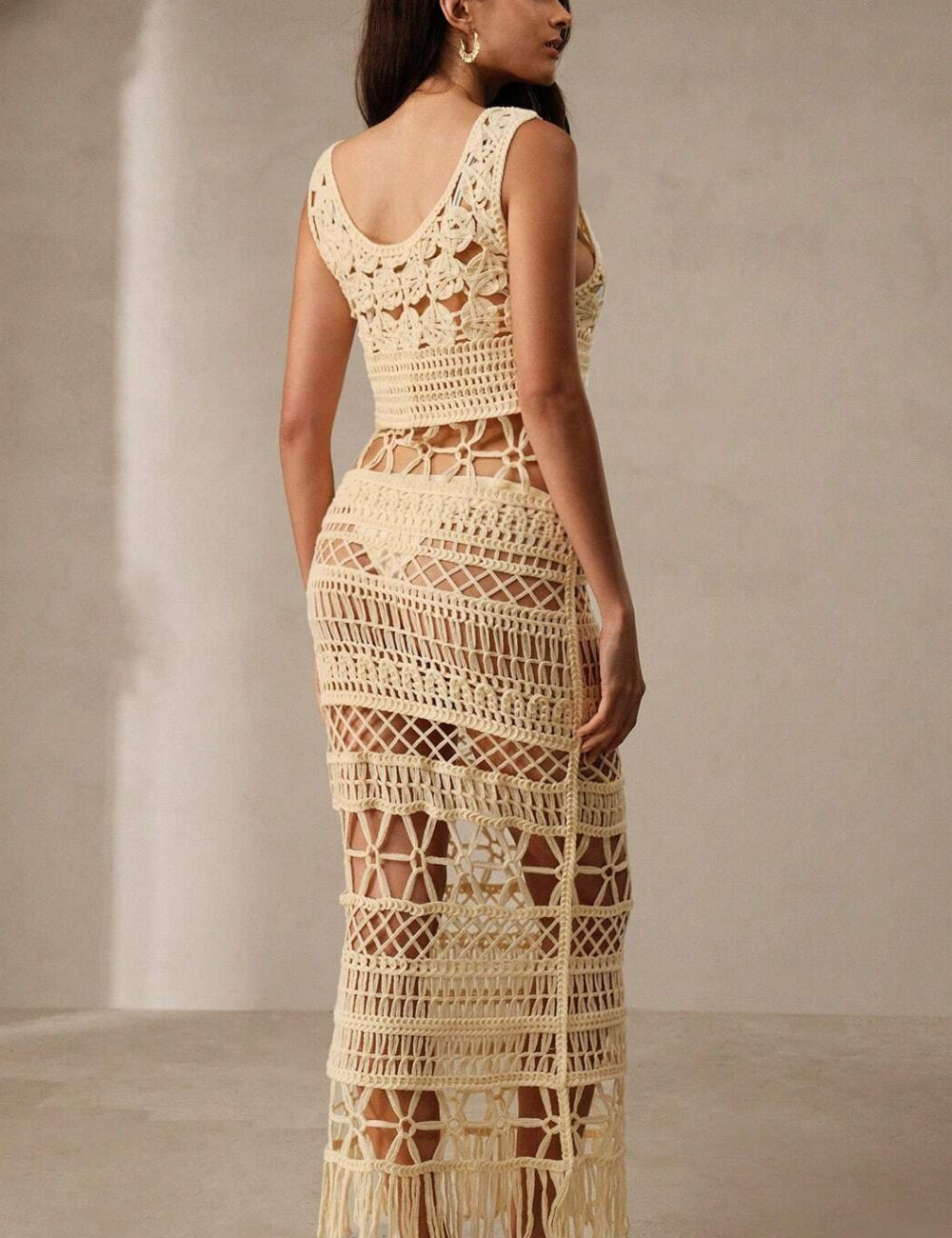 Rochie midi Shein Anewsta, bej