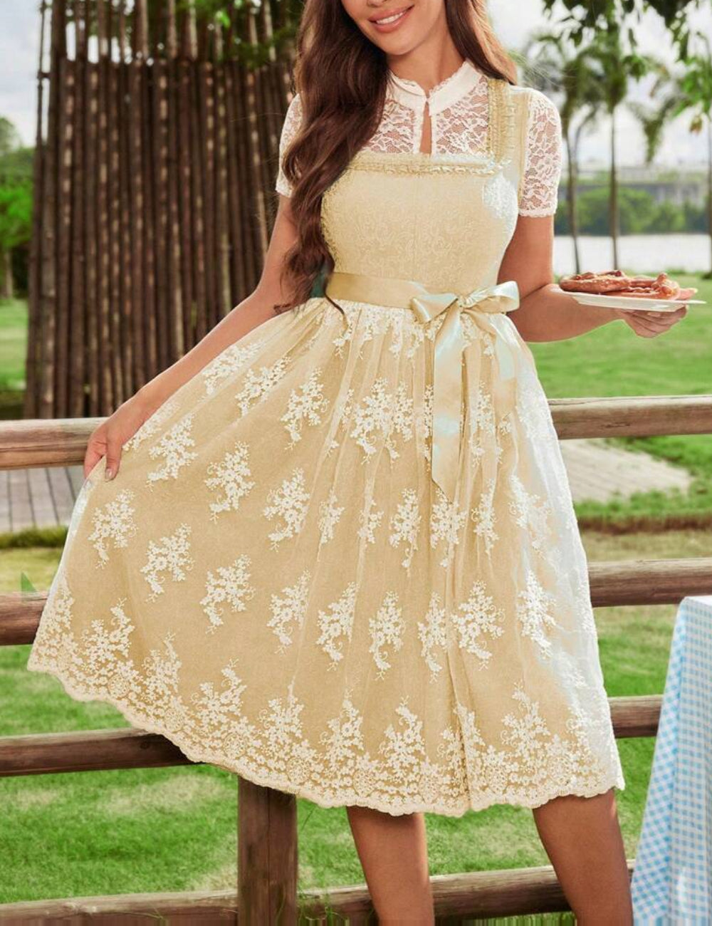 Shein bézs midiruha