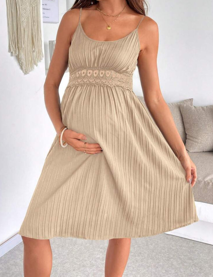 Shein Curve+ bézs midi ruha
