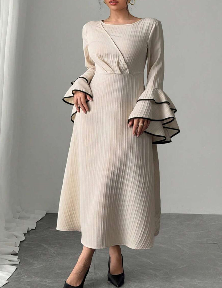 Shein Curve+ midi ruha, bézs