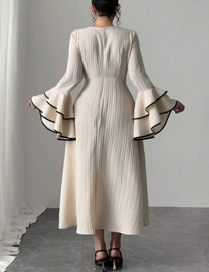 Shein Curve+ midi ruha, bézs