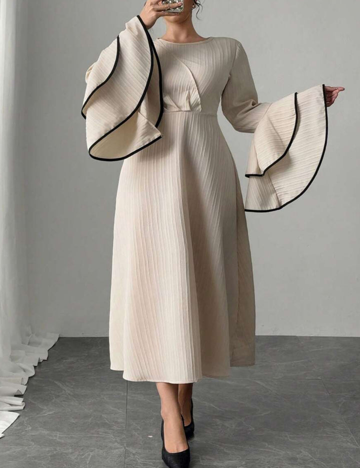Shein Curve+ midi ruha, bézs