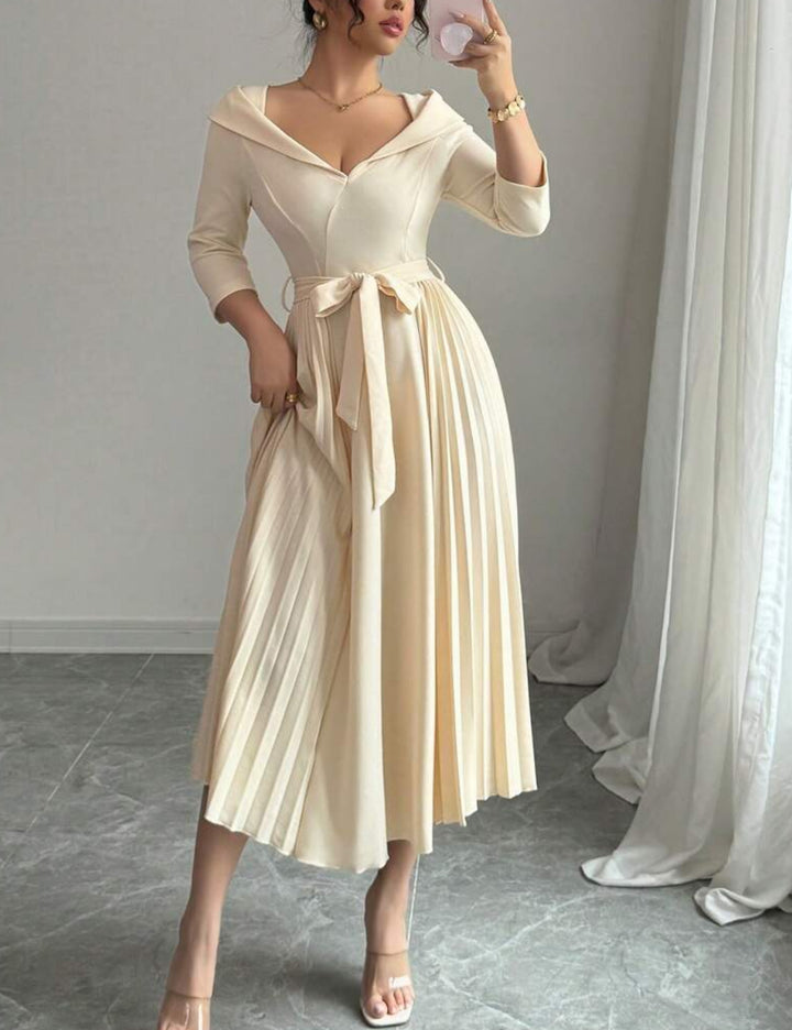 Shein bézs midiruha