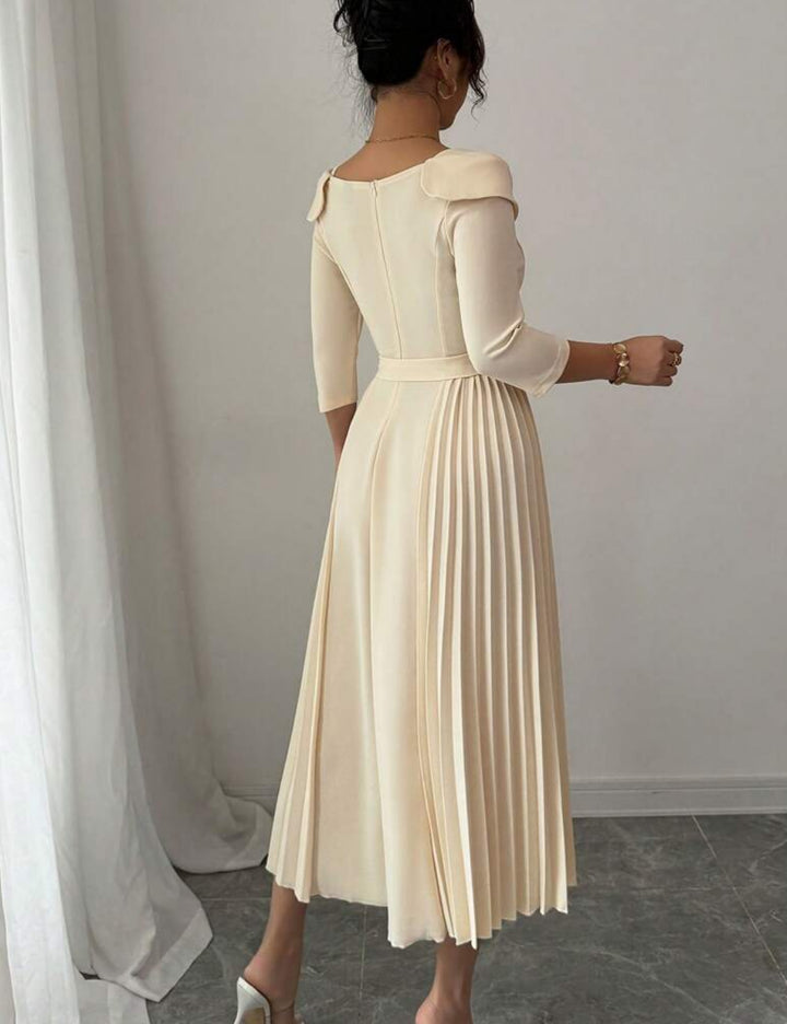 Shein bézs midiruha