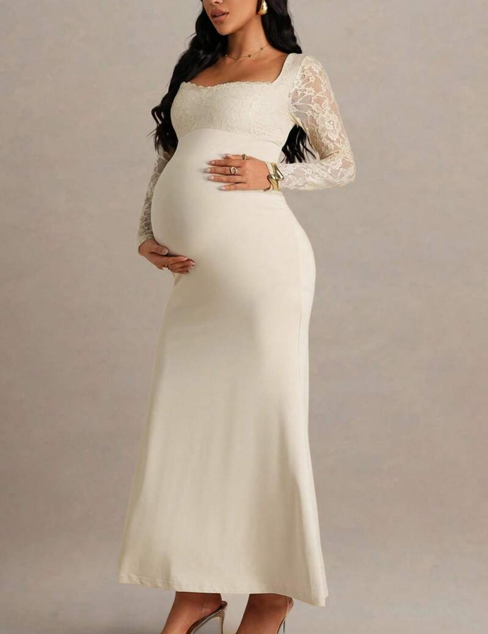 Rochie midi Shein, crem