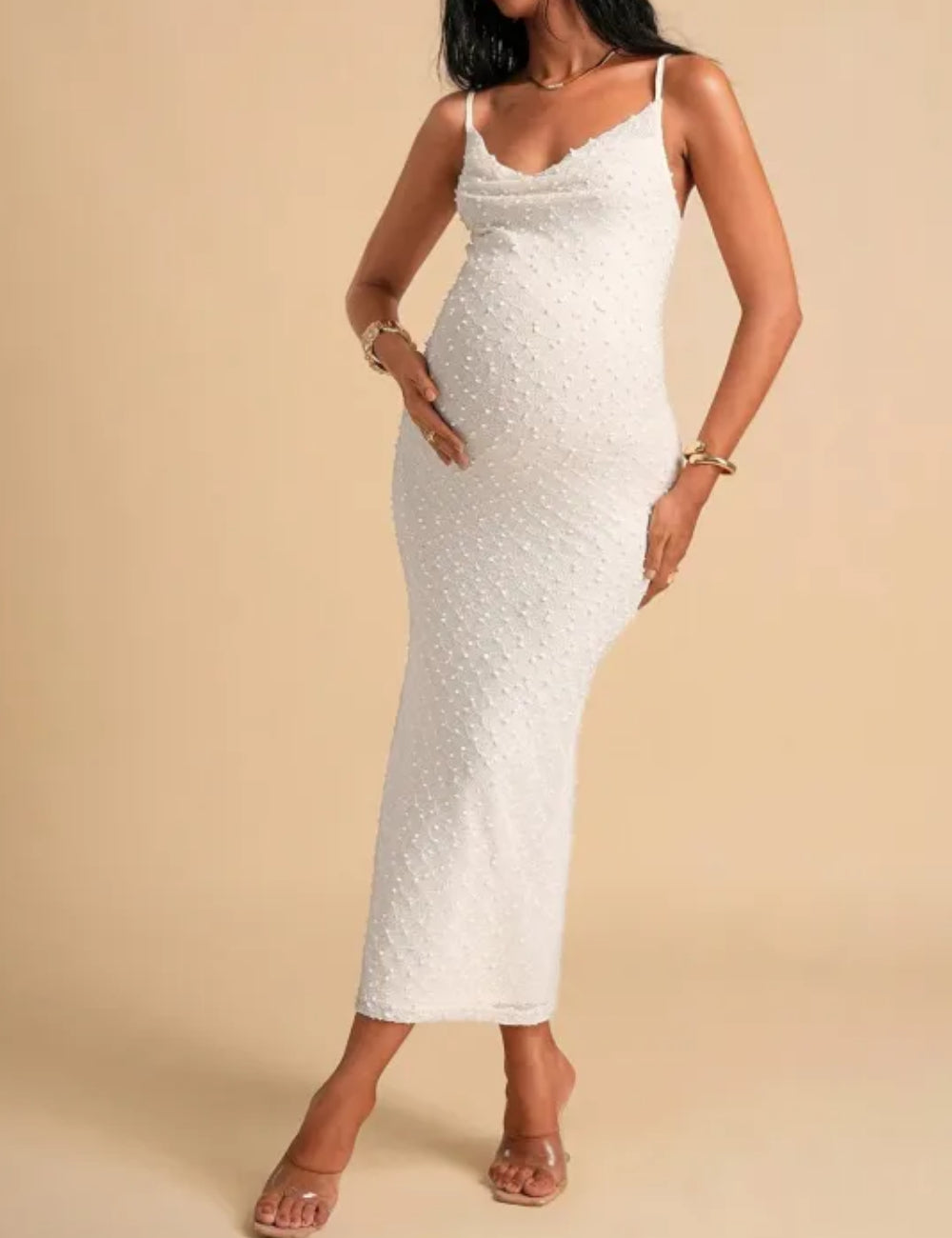 Rochie midi SHEIN, crem