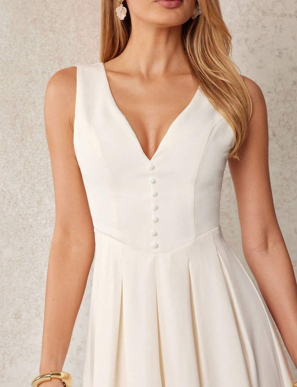 Shein krém midi ruha