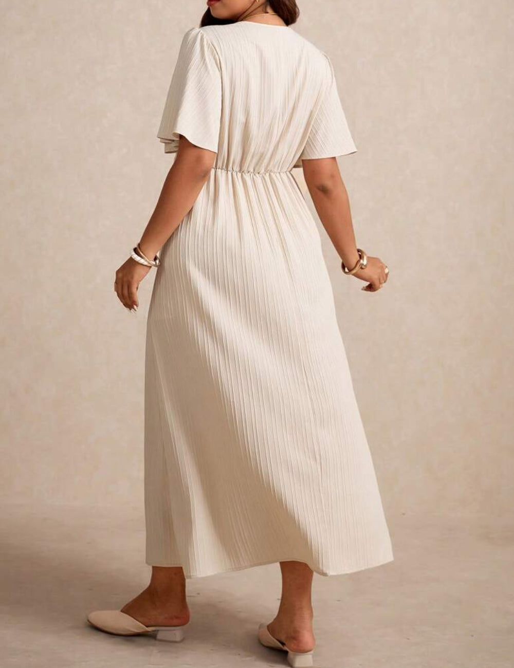 Rochie midi Shein Curve+, crem