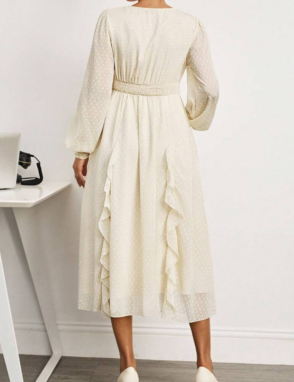 Rochie midi Shein, crem