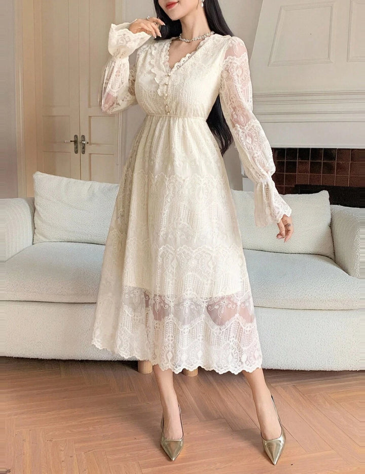 Rochie midi Shein, crem