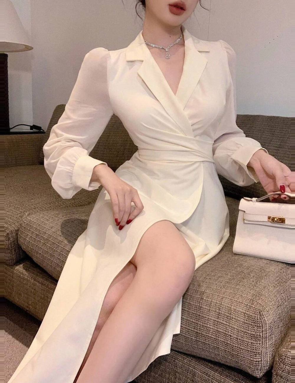 Rochie midi Shein, crem