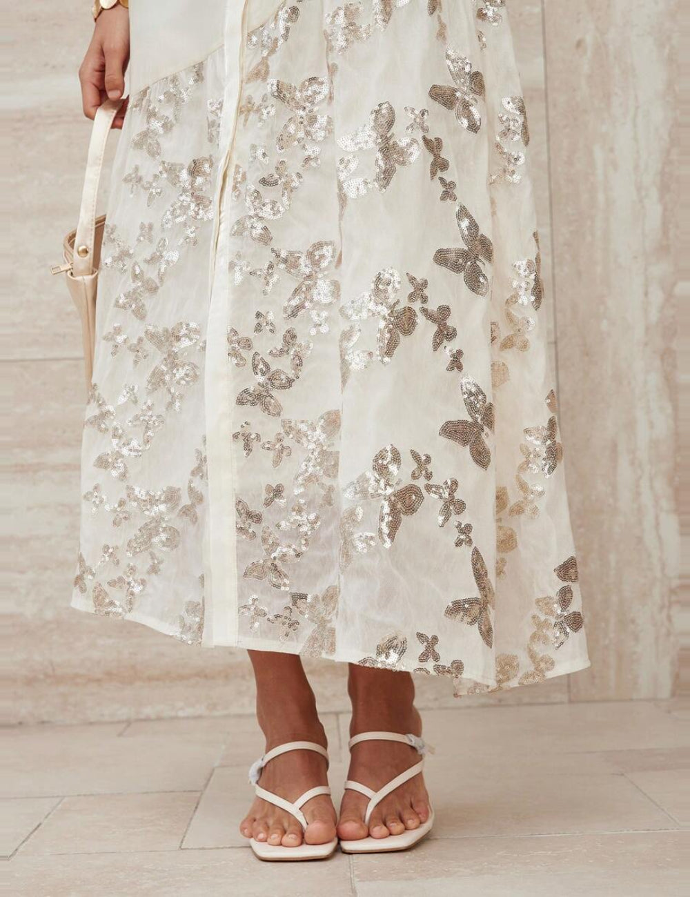 Rochie midi Shein, crem