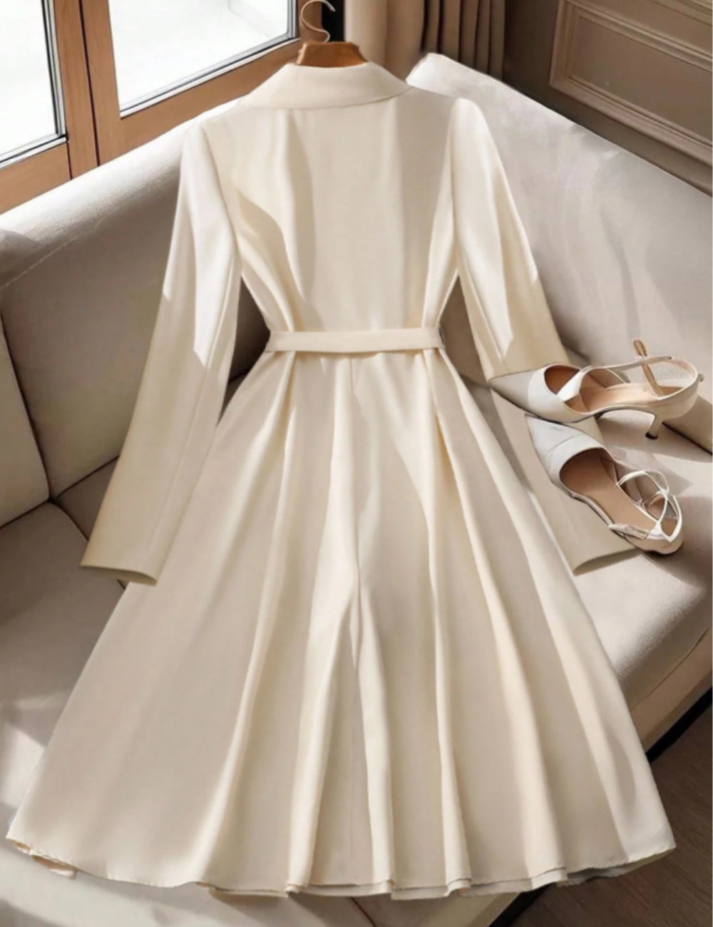 Rochie midi Shein, crem