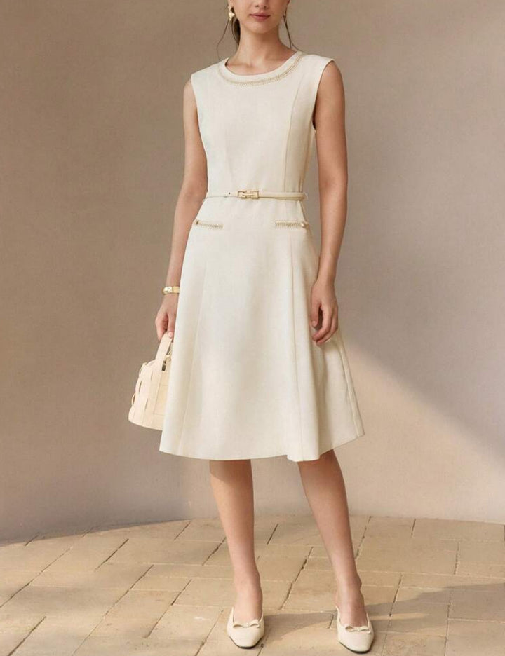 Rochie midi Shein MOTF, crem