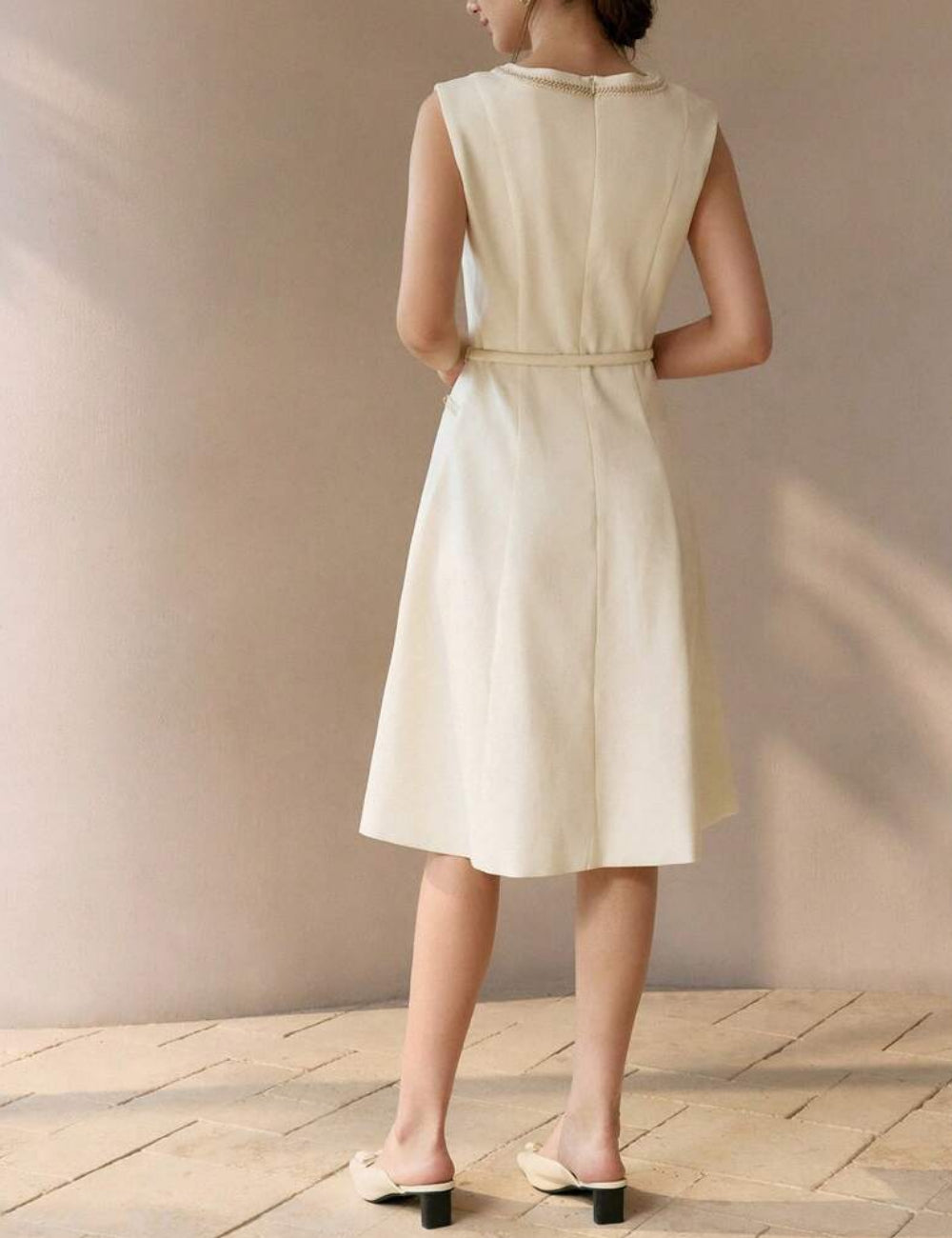 Rochie midi Shein MOTF, crem