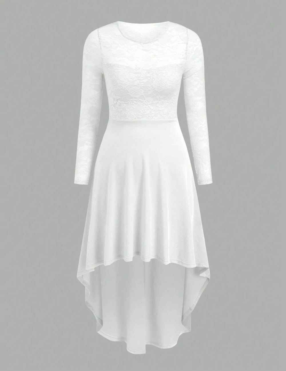 Shein Curve+ midi ruha, fehér