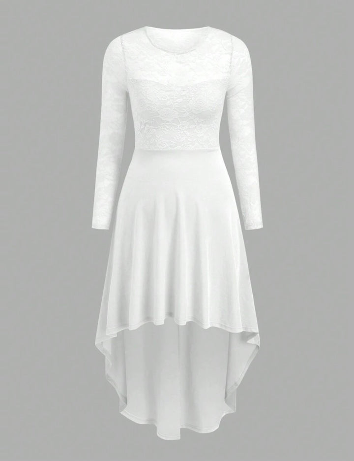 Shein Curve+ midi ruha, fehér
