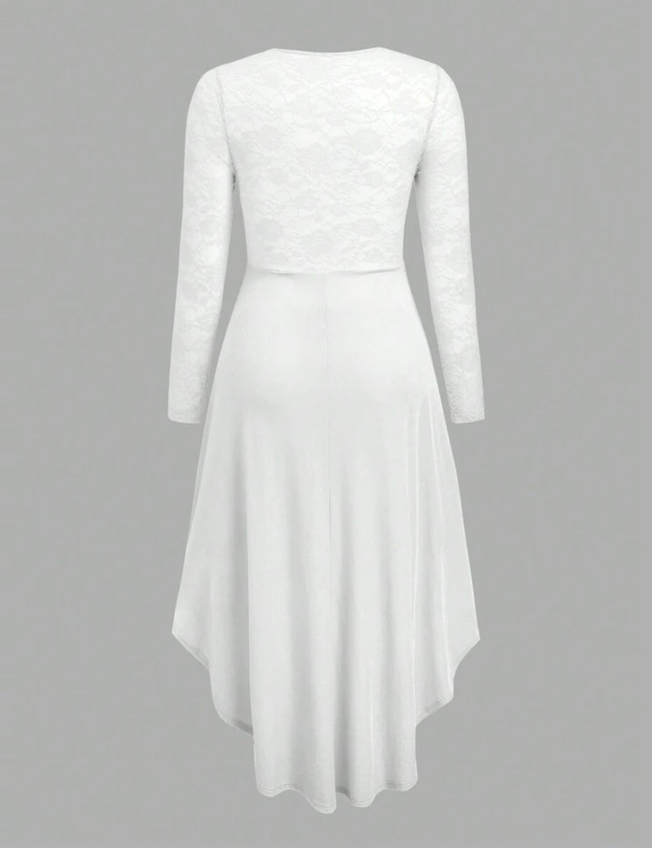 Shein Curve+ midi ruha, fehér