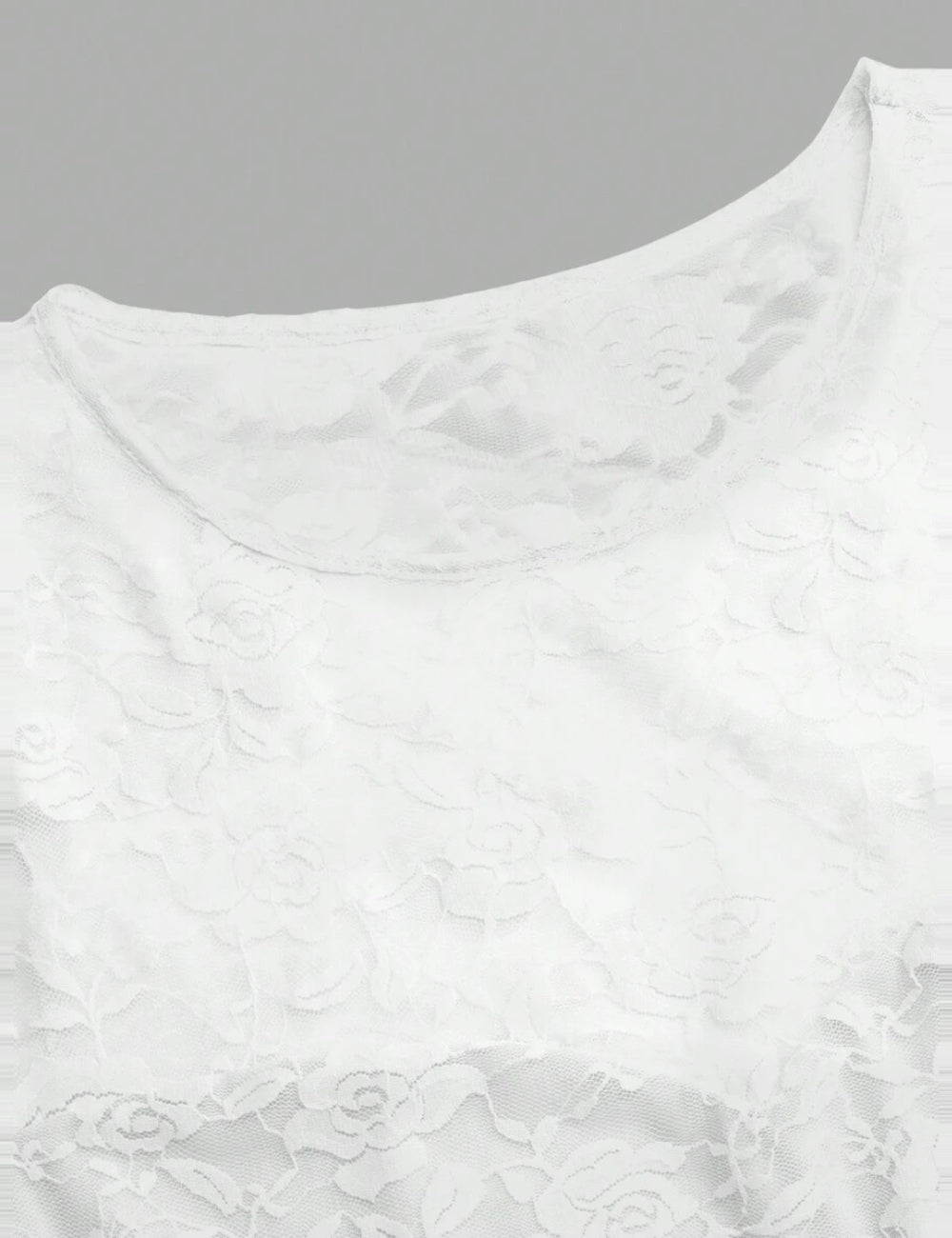 Shein Curve+ midi ruha, fehér