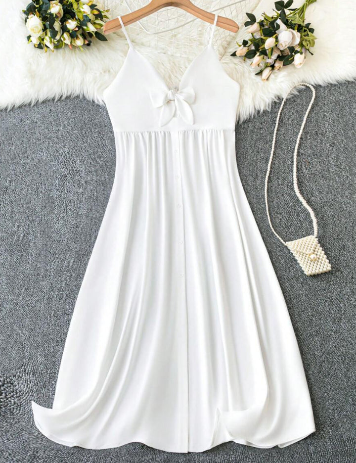 Shein Curve+ midi ruha, fehér
