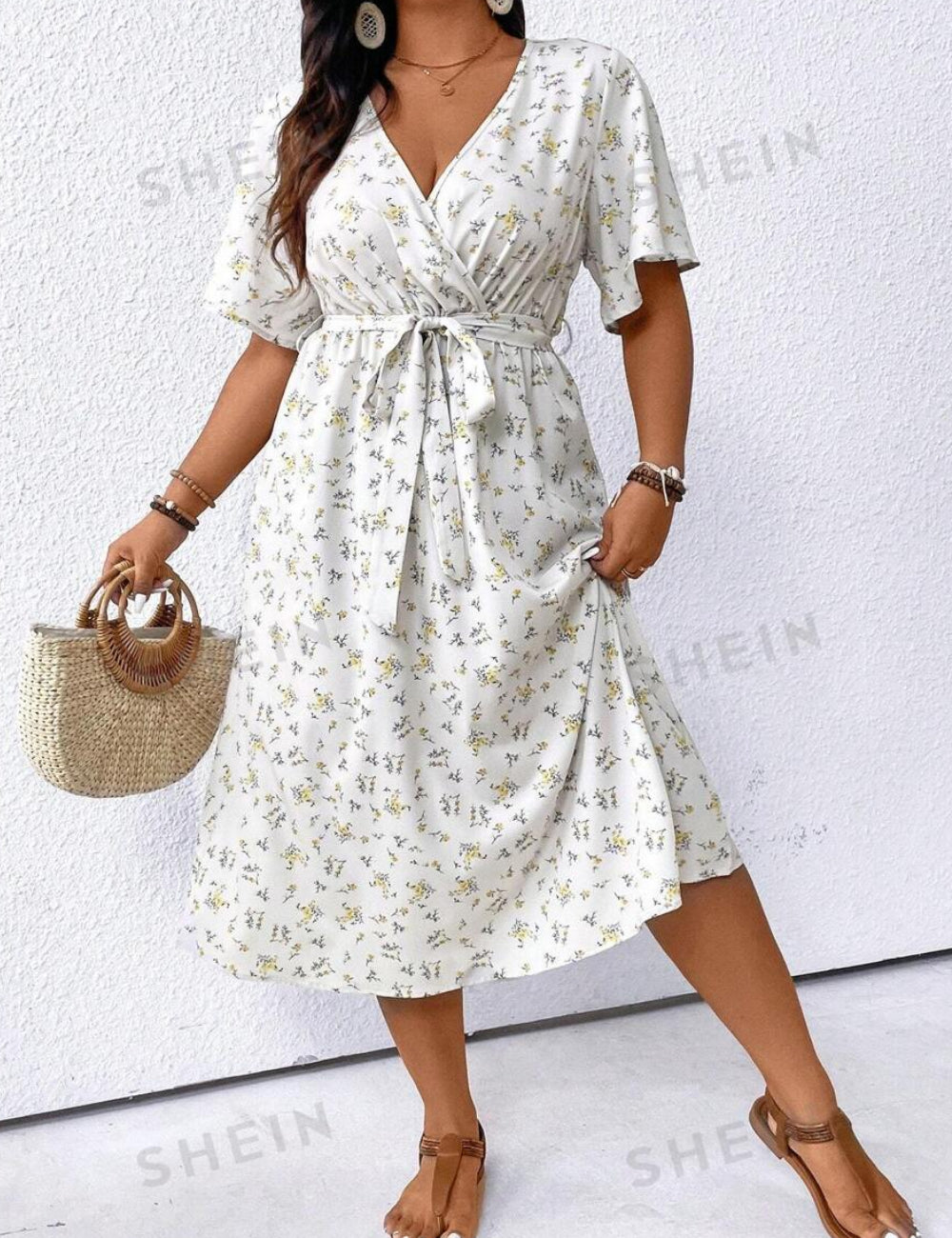 Rochie midi Shein, mix culori