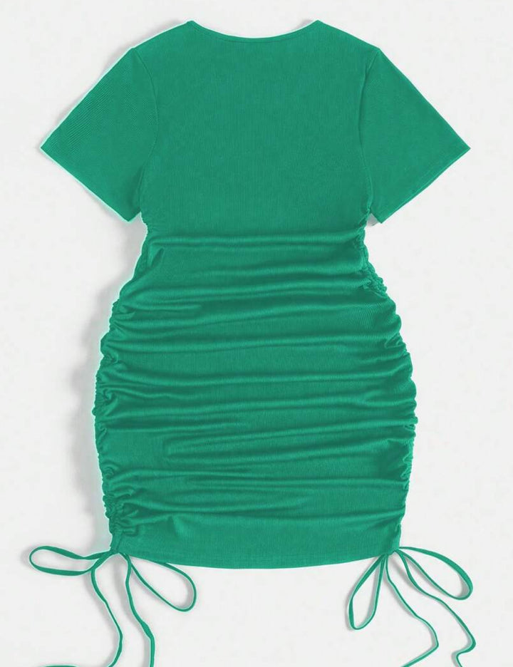 Shein Curve+ türkiz midi ruha